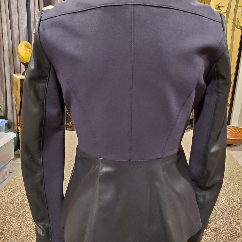 Via Spiga Womens Lighweight Leather Ponte Jacket - Picture 2 of 4